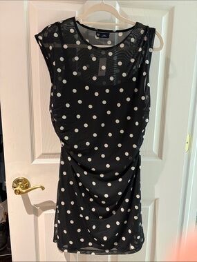 GAP Black and White Polka Dot Sleeveless Mini Dress